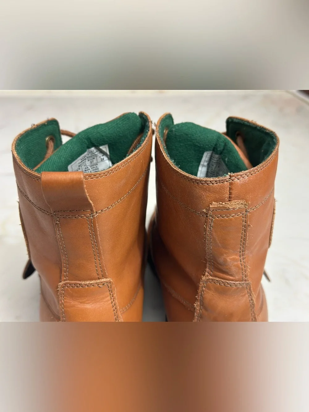 Polo Ralph Lauren Ranger Hi II Tan Leather Moc Toe Boots Boys Size 5